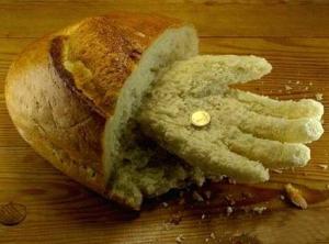 very strange bread hand