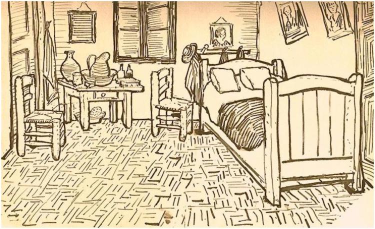 behind the paint: 'the bedroom at arles' van gogh | echostains blog